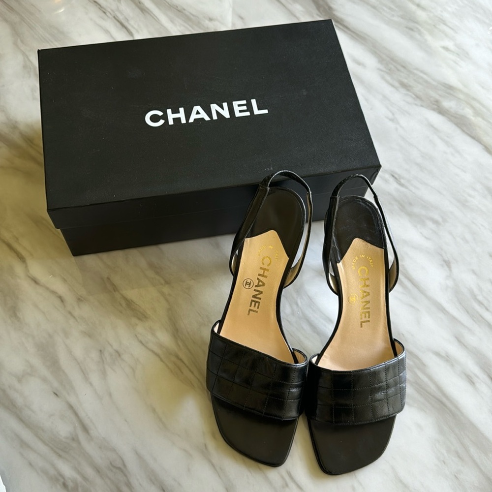 Chanel black sandals